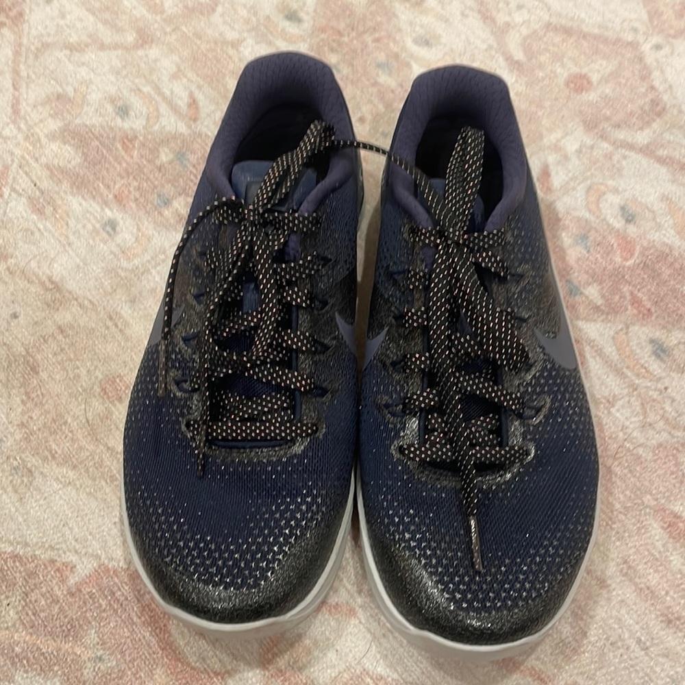 Nike Metcon 4 Metallic College Navy Training Shoe Sneaker, Blue, Women's 8